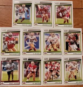 2022 panini score football san francisco 49ers team set 11 cards w/drafted rookies