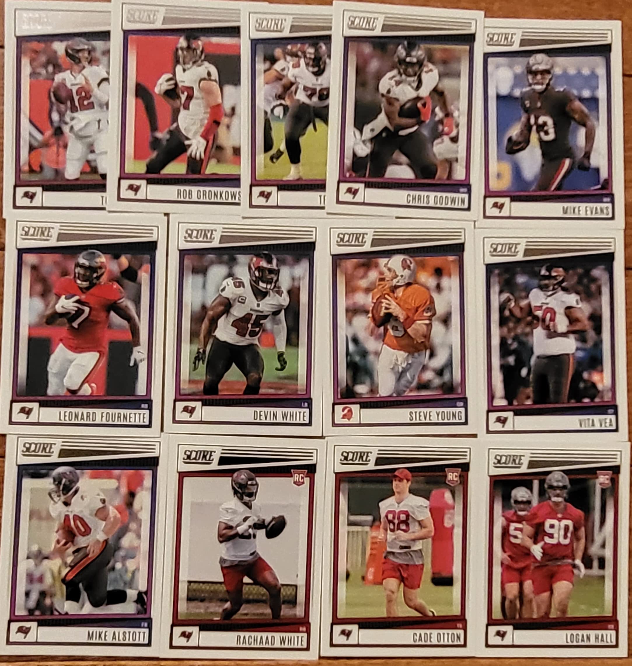 2022 Panini Score Football Tampa Bay Buccaneers Team Set 13 Cards W/Drafted Rookies Includes Tom Brady