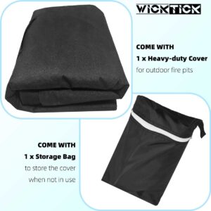 WICKTICK 30x30x25 In Gas Fire Pit Cover, Waterproof & Heavy Duty Cover fit 30x30 / 28x28 Inch Outdoor Tall Propane Firepit Tables