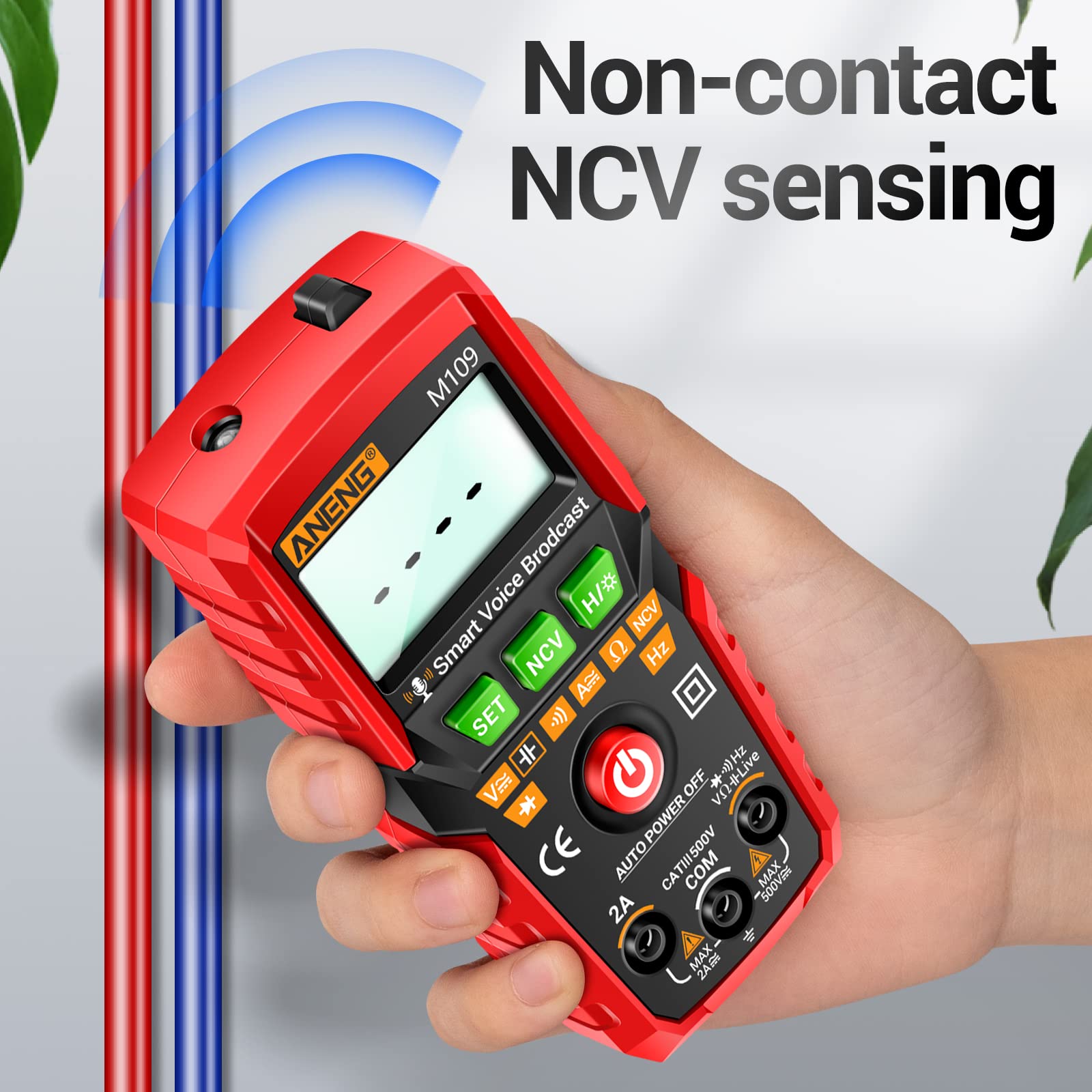 ANENG Pocket Multimeter Voice Broadcast Electrical Tester 4000Counts Ohm meter for AC/DC Voltage,Current,NCV,Resistance,Continuity,Capacitance,Diodes,Temperature Meansurement,Volt Meter for Automotive