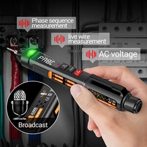 ANENG Pen Type Digital Multimeter AC/DC Voltage Tester 6000 Counts Intelligent Professional Current Meter Non-Contact Voltmeter Sensor Pen Test with Resistance Continuity Capacitance Diode Live Wire