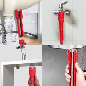 KFZDCG 14-in-1 Multifunctional Wrench Plumbing Tool, Faucet and Sink Wrench, Faucet and Sink Installer for Toilet Bowl, Sink, Bathroom, Kitchen Pipe and Tub Drain Removal