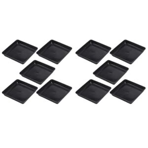 yardwe 10pcs watering rectangular office flowers coaster pp ashtray plates bonsai seeding receiving dishes pots drip holding container nursery stand plants support black trays