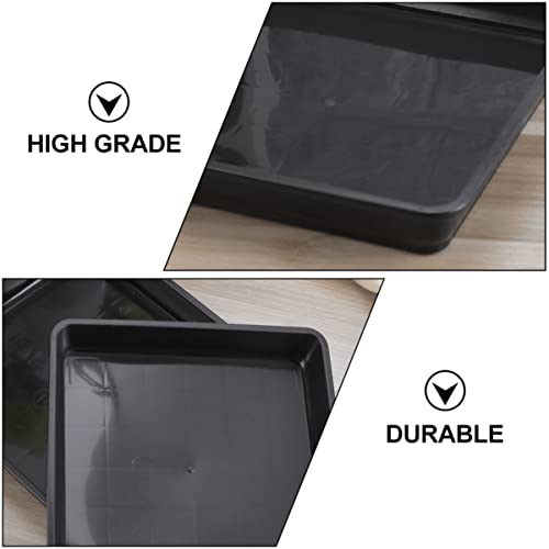 Yardwe 10pcs Watering Rectangular Office Flowers Coaster Pp Ashtray Plates Bonsai Seeding Receiving Dishes Pots Drip Holding Container Nursery Stand Plants Support Black Trays