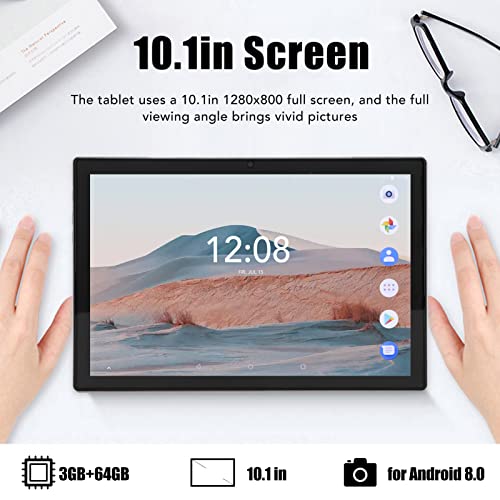 Tablet PC, 10.1in HD Tablet 3GB 64GB for 8.0 for Learning (US Plug)
