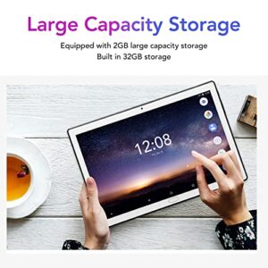 10.1 Inch HD Smart Tablet 2GB RAM 32GB ROM Dual SIM Dual Standby Tablet 3 Card Slots Design for Work and Entertainment (US Plug)