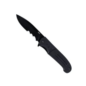 crkt ignitor edc folding pocket knife: assisted opening everyday carry, plain edge, liner lock with g10 handle 6885,black