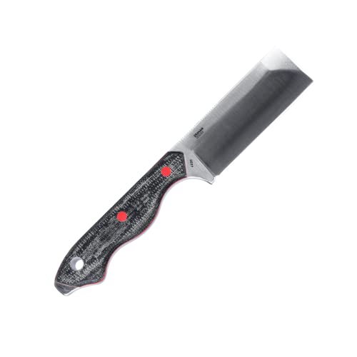 CRKT Razel Fixed Blade Knife: Everyday Carry Plain Edge, D2 Blade Steel, Resin Infused Fiber Handle w/Pocket Carry Sheath 4037,Silver/Black