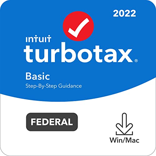 [Old Version] TurboTax Basic 2022 Tax Software, Federal Only Tax Return, [Amazon Exclusive] [PC/MAC Download]