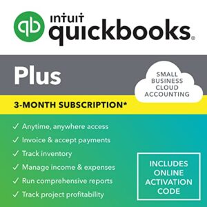 quickbooks online plus 2023, 3 month subscription [online code]
