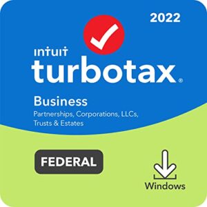 [old version] turbotax business 2022 tax software, federal only tax return, [amazon exclusive] [pc download]