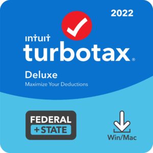 [old version] turbotax deluxe 2022 tax software, federal and state tax return, [amazon exclusive] [pc/mac download]