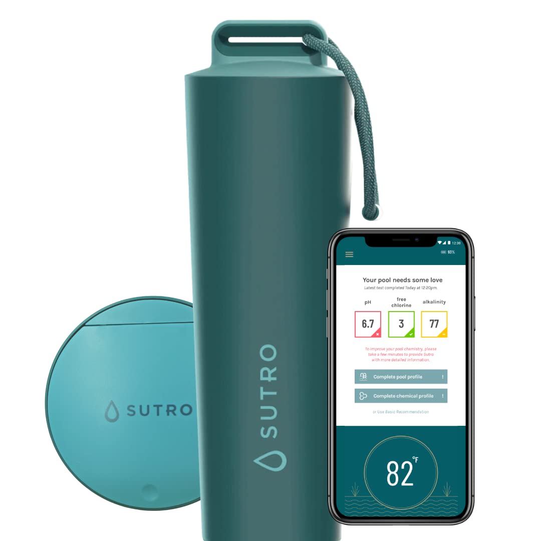 Sutro Pool & Spa Water Smart Monitoring Device | Tests Alkalinity, pH, Chlorine | Digital Water Tester