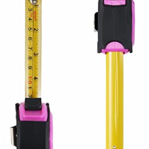 Greendale - 4 Pack of Pink 16ft Tape Measures - Retractable, Autowind and Easy Lock - Inches and Centimeters