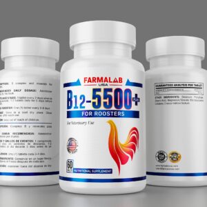 Farmalab B12 5500 Plus for Rooster Chicken Hens Poultry Gamefowl B12-5500 Plus para Gallos Gallinas Pollos Aves de Corral FARMALAB