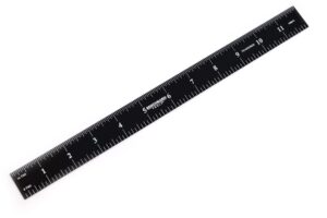 benchmark tools 106613 12” rigid woodworking ruler black chrome finish 1/8th and 1/16th grads hardened stainless steel