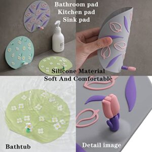 MAOYONG Tub Stopper Bathtub Drain Cover for Shower Floor-Cute Silicone Drain Stopper with Beautiful Flowers, Bath Tub Drain Plug for Bathroom, Shower Drain Odor Seal Cover, Kitchen Deodorization Sink