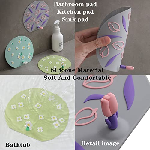 MAOYONG Tub Stopper Bathtub Drain Cover for Shower Floor-Cute Silicone Drain Stopper with Beautiful Flowers, Bath Tub Drain Plug for Bathroom, Shower Drain Odor Seal Cover, Kitchen Deodorization Sink