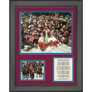 framed colorado avalanche 1995-1996 stanley cup champions 12"x15" photo collage