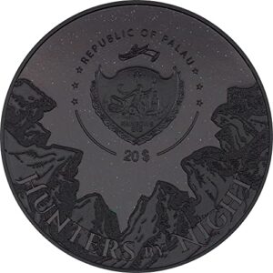 2021 DE Hunters by Night PowerCoin Eagle Owl 5 Oz Silver Coin 20$ Palau 2021 Proof