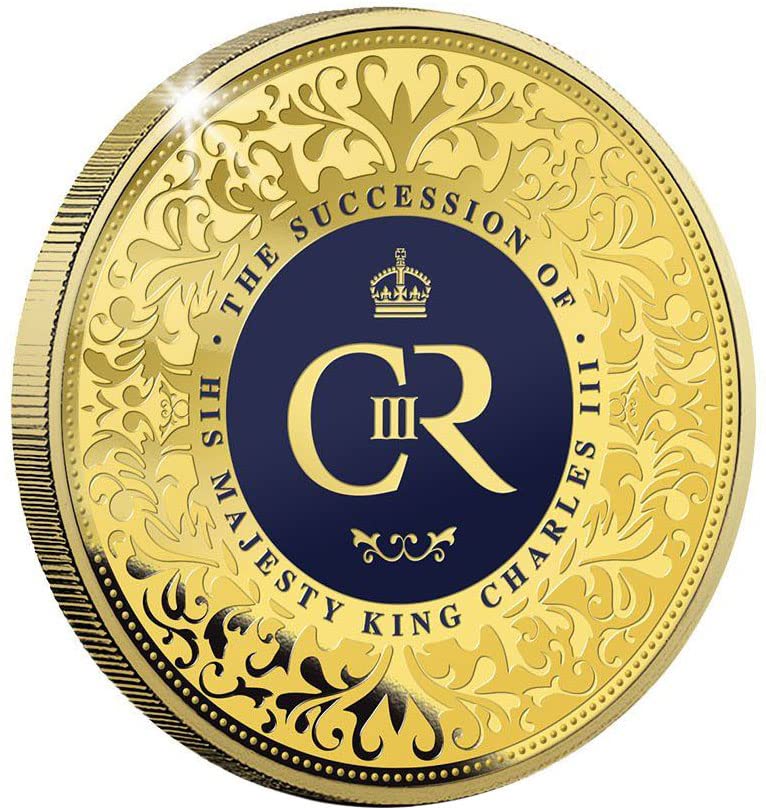 2022 DE Modern Commemorative PowerCoin Accession Of King Charles Iii Gilded Base Metal Medal 2022 Proof