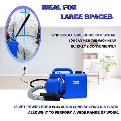 8L Electric Fogger Machine with Backpack, Ultra-Low Volume Sprayer Machine with Adjustable Flow Control Valve, Spraying Distance 26-40ft for Outdoor and Indoor Use