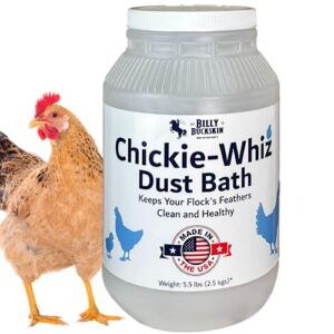 chickie whiz dust bath 5.5lb, chicken dust bath, dust bath for chickens for healthy chicken, poultry dust, chicken bath, dust for chickens, chicken coop accessories, by billy buckskin co.