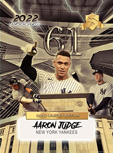 AARON JUDGE Baseball Card CUSTOM Made Novelty Baseball Card Depicting His Record Tying 61 HOME RUNS! - New York Yankees - TIES Roger Maris with 61 Homeruns 09/28/2022