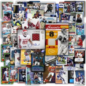 nfl football trading cards mixed starter group 2 official nfl autographed, jersey or relic cards in every pack sports collectible trading card packs & boxes
