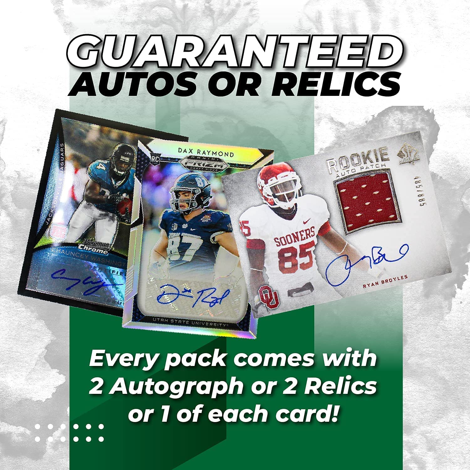 NFL Football Trading Cards Mixed Starter Group 2 Official NFL Autographed, Jersey or Relic Cards in Every Pack Sports Collectible Trading Card Packs & Boxes