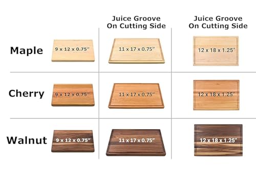 Personalized Wood Monogram Cutting Board - Custom Maple, Cherry and Walnut Cutting Boards for Couples - Wedding Anniversary Housewarming Gift Made in USA - Customizable Kitchen Charcuterie Gifts