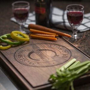 Personalized Wood Monogram Cutting Board - Custom Maple, Cherry and Walnut Cutting Boards for Couples - Wedding Anniversary Housewarming Gift Made in USA - Customizable Kitchen Charcuterie Gifts