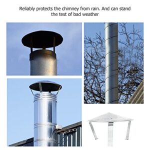 Roof Vent Proof Accessories Metal Chimney Smokestack Spark Weather Topper Steel Stainless Insulation Top Cover All Wind Silver Rainproof Round Arrestor Practical Cap