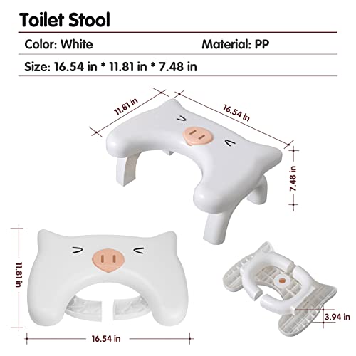 Toilet Stool, Foldable Squatting Potty Stool for Bathroom, Poop Stool 7 Inches Height Proper Toilet Posture for Better and Healthier Defecation