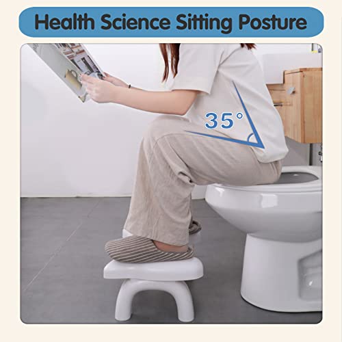 Toilet Stool, Foldable Squatting Potty Stool for Bathroom, Poop Stool 7 Inches Height Proper Toilet Posture for Better and Healthier Defecation