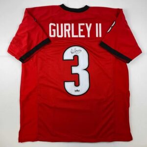 facsimile autographed todd gurley ii georgia red reprint laser auto college football jersey size men's xl