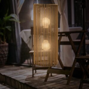 GIBMIDSER Solar Lanterns Outdoor Waterproof Hanging Rattan Weaving Solar Garden Lanterns Solar Powered with Handle,Decorative Retro Rattan Solar Lights for Garden / Yard / Patio / Porch.