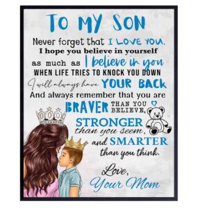 boys bedroom decor - to my son - little boy kids room decoration - baby shower gift - blue nursery decor - family wall decor poster - mom mother mexicans latinx infant toddler child wall art & decor