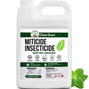 Clean Green Miticide Insecticide – Botanical Concentrate for Spider Mites, Aphids, Disease, and Insects - OMRI Listed for Organic Use (128 oz)