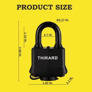 4 Pack Heavy Duty Weatherproof Padlock with Key, 40mm Outdoor Laminated Padlocks Keyed Alike,High Security Pad Lock for Gate，Fence，Storage…