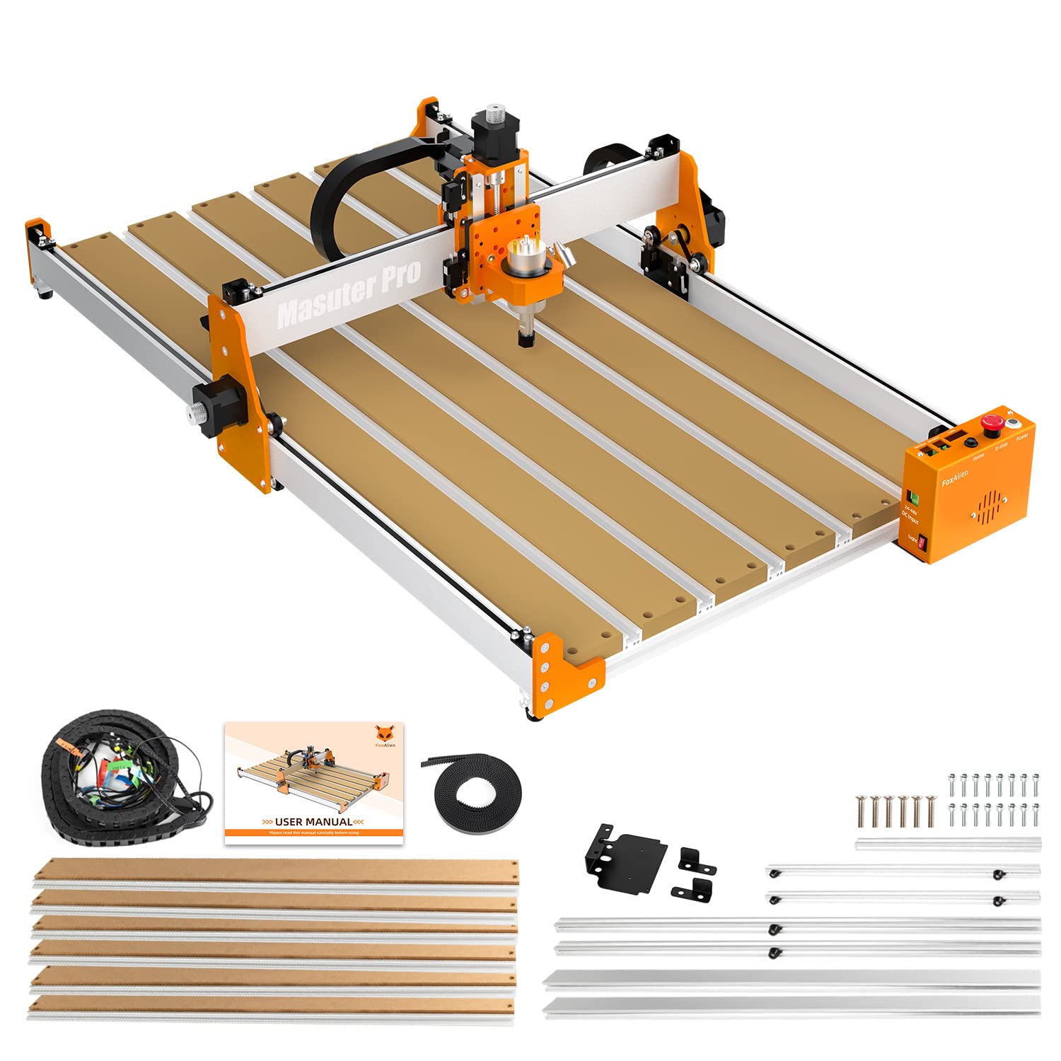 FoxAlien 4080 Extension Kit with Upgraded Hybrid Spoilboard for Masuter Pro CNC Router Machine Working Area Extend (15.75" x 31.5", X-Y)