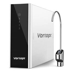 vortopt reverse osmosis system water filter - under sink water purifier, tankless ro water filter system, 0.0001um purification for drinking, reduces tds