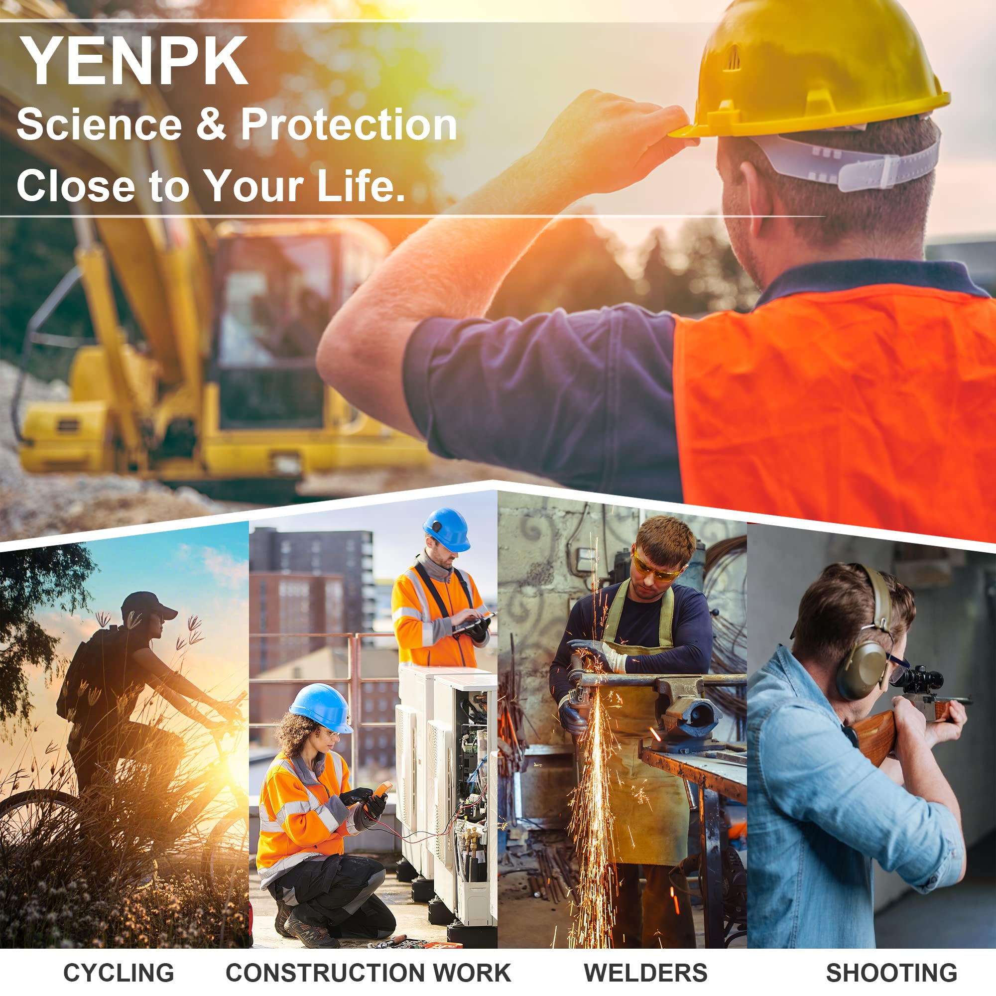 YENPK 6 Pack Multicolor Safety Glasses, ANSI Z87.1+ Certified, UV400 Anti-Splash & Scratch Resistant, Protective Eyewear for Men and Women