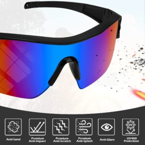 YENPK 6 Pack Multicolor Safety Glasses, ANSI Z87.1+ Certified, UV400 Anti-Splash & Scratch Resistant, Protective Eyewear for Men and Women