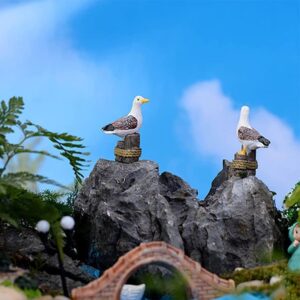 Acxico 5Pcs Sea Bird Seagull Stand Stump Miniature Fairy Garden Home Houses Decoration Craft Micro Landscaping Decor DIY Accessories