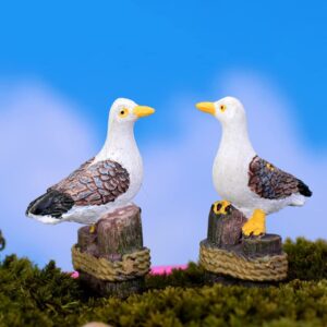 Acxico 5Pcs Sea Bird Seagull Stand Stump Miniature Fairy Garden Home Houses Decoration Craft Micro Landscaping Decor DIY Accessories