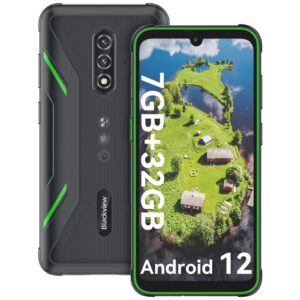 blackview rugged phones unlocked, bv5200 unlocked cell phone, 7gb+32gb/1tb expandable, android 12 smart phone, ip68/ip69k waterproof, 5180mah battery, 6.1" hd+13mp camera, face unlock, nfc,glove mode