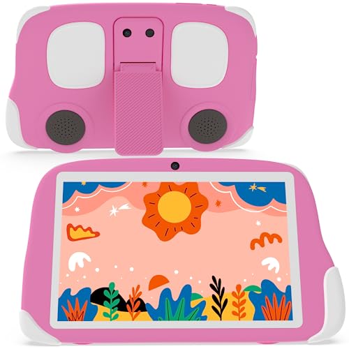 BYANDBY Kids Tablet 8 inch, Android 12 Tablet for Kids, 1280×800 HD Touch Screen, 2+32GB, 512GB Expand Tablet PC, Games, Wi-Fi, Dual Camera, Gift for Girls(Pink