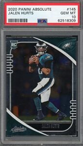 jalen hurts 2020 panini absolute football rookie card #145 graded psa 10