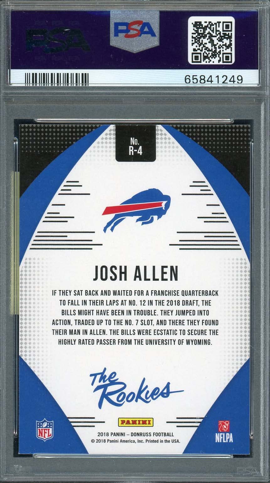 Josh Allen 2018 Panini Donruss Football Rookie Card #R4 Graded PSA 9